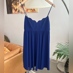 Claudie Pierlot Blue Scalloped Edge Babydoll Dress